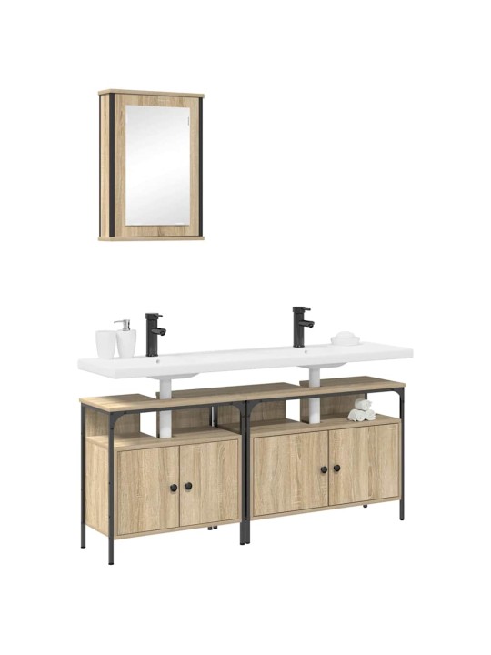 Vannas istabas mēbeļu komplekts 3 pcs brūna 80 x 30 x 60 cm