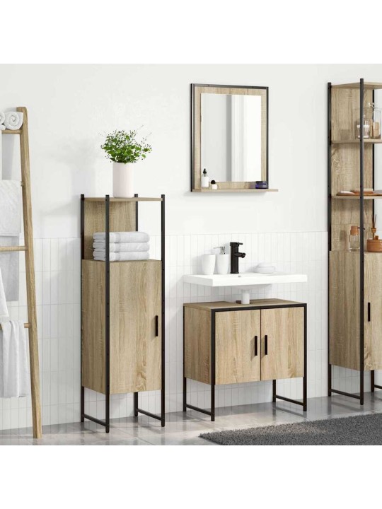 Vannas istabas mēbeļu komplekts 3 pcs brūna 60 x 33 x 60 cm