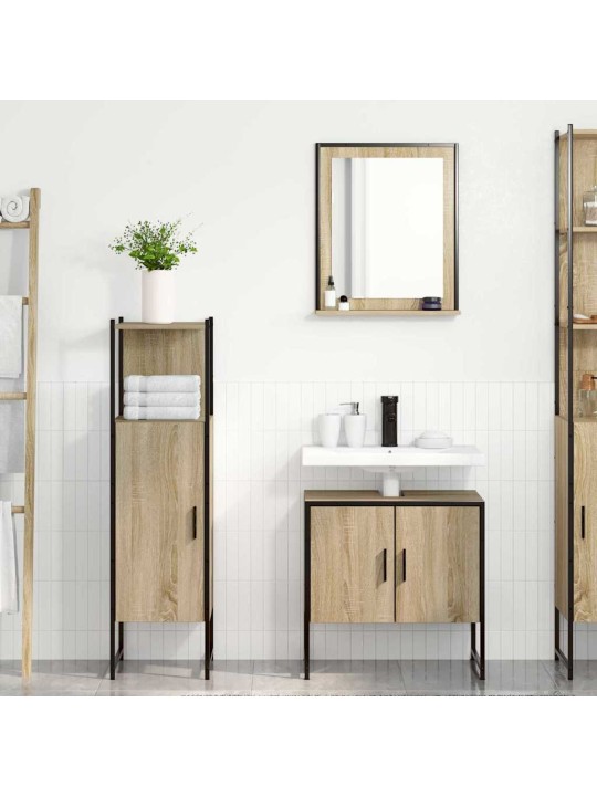 Vannas istabas mēbeļu komplekts 3 pcs brūna 60 x 33 x 60 cm