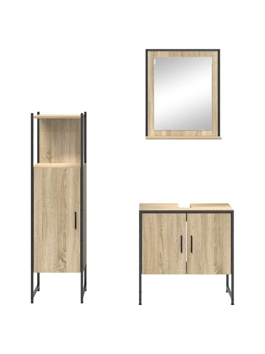 Vannas istabas mēbeļu komplekts 3 pcs brūna 60 x 33 x 60 cm