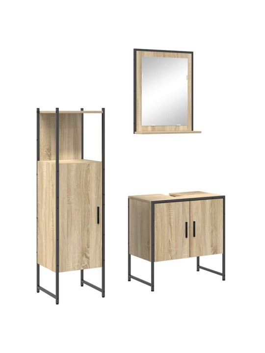 Vannas istabas mēbeļu komplekts 3 pcs brūna 60 x 33 x 60 cm