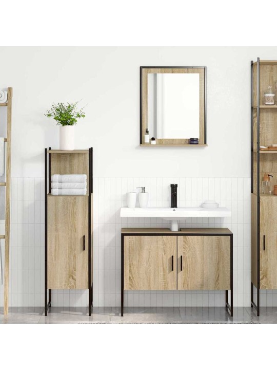 Vannas istabas mēbeļu komplekts 3 pcs brūna 33 x 33 x 120.5 cm