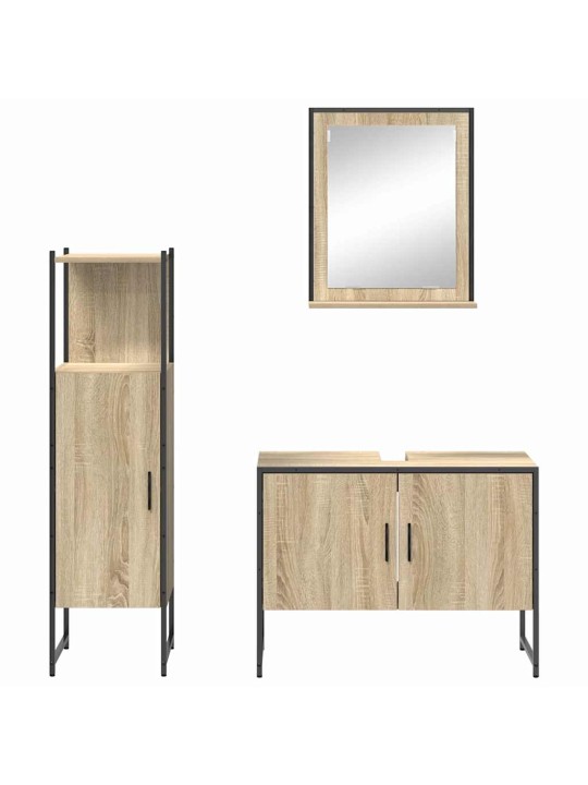 Vannas istabas mēbeļu komplekts 3 pcs brūna 33 x 33 x 120.5 cm