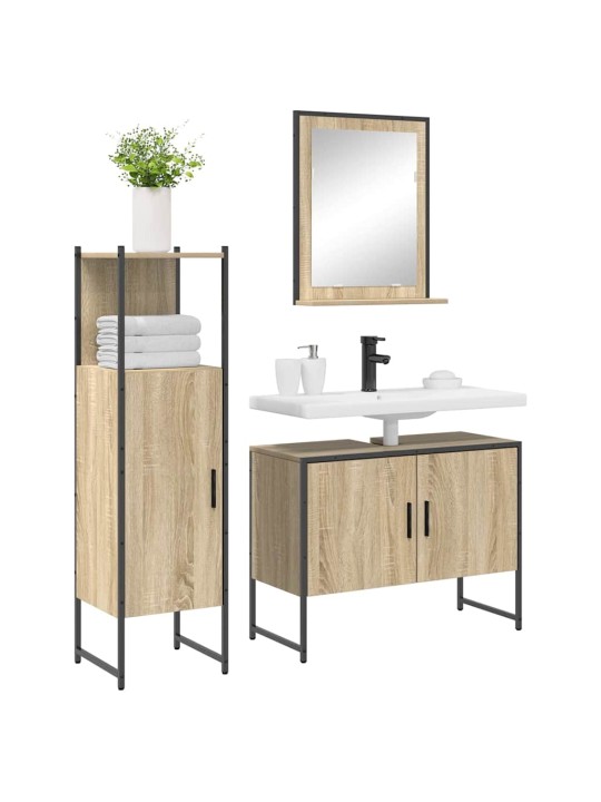 Vannas istabas mēbeļu komplekts 3 pcs brūna 33 x 33 x 120.5 cm