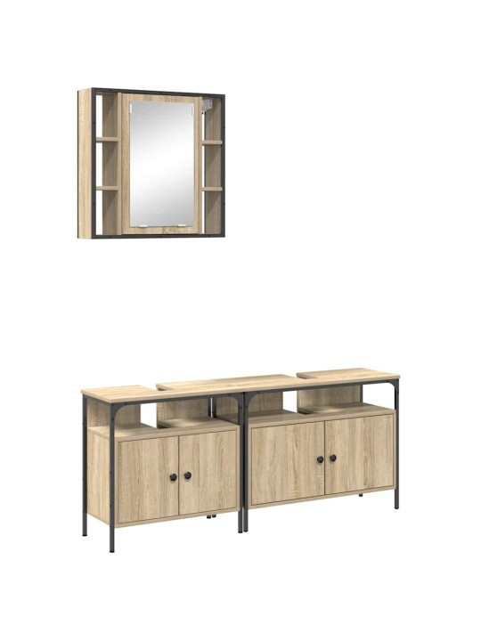 Vannas istabas skapju komplekts ar plauktu 3 pcs sonomas ozola
