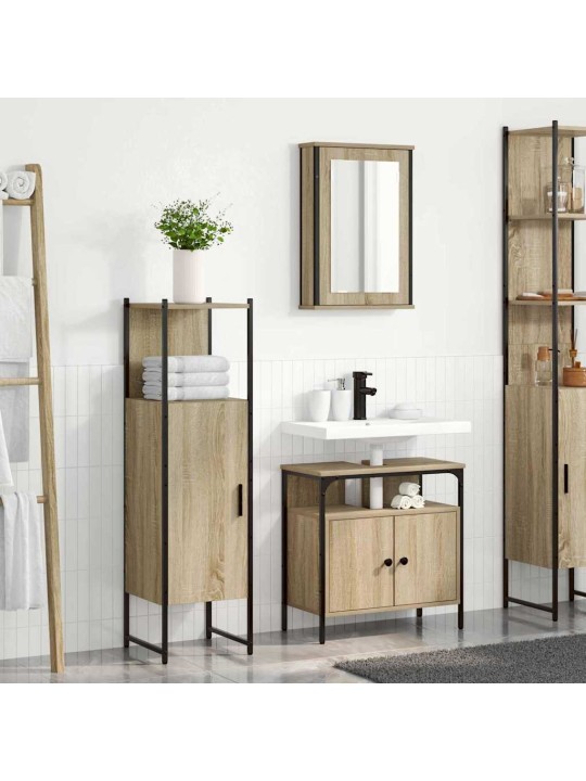 Vannas istabas mēbeļu komplekts 3 pcs brūna 33 x 33 x 120.5 cm