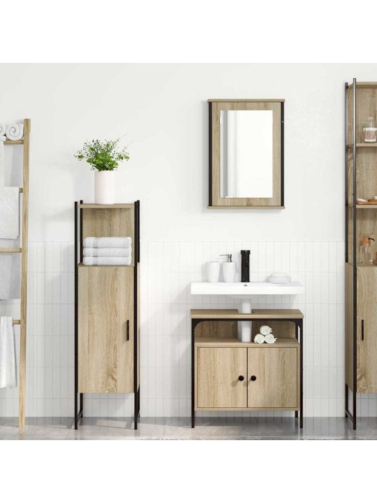 Vannas istabas mēbeļu komplekts 3 pcs brūna 33 x 33 x 120.5 cm