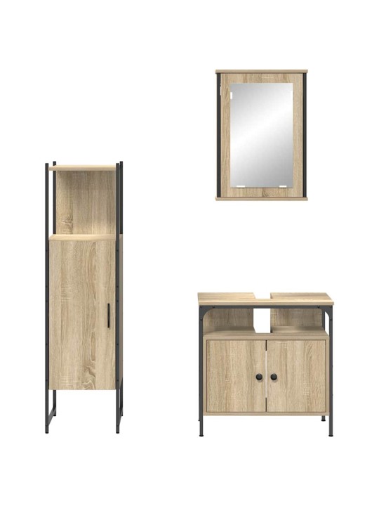 Vannas istabas mēbeļu komplekts 3 pcs brūna 33 x 33 x 120.5 cm