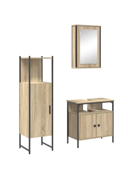 Vannas istabas mēbeļu komplekts 3 pcs brūna 33 x 33 x 120.5 cm