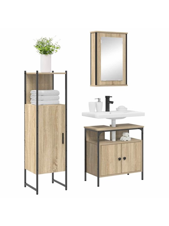 Vannas istabas mēbeļu komplekts 3 pcs brūna 33 x 33 x 120.5 cm