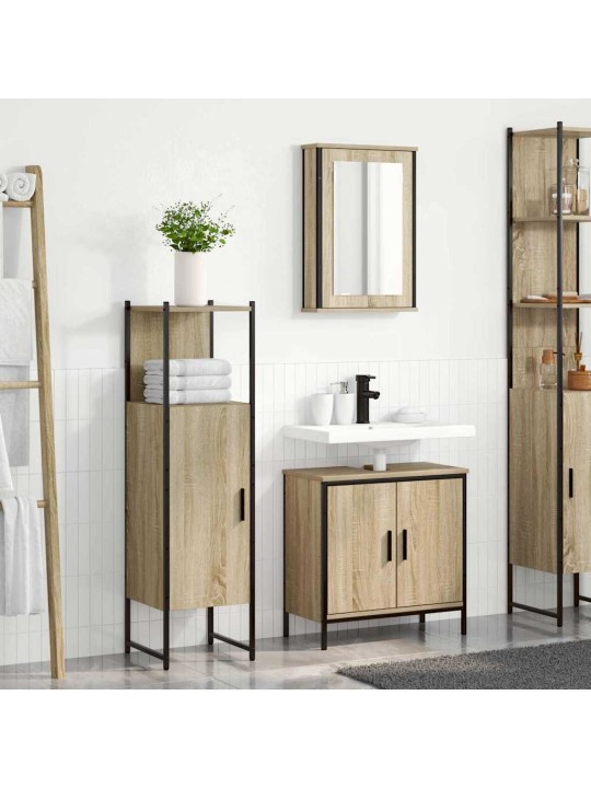 Vannas istabas mēbeļu komplekts 3 pcs brūna 60 x 30 x 60 cm