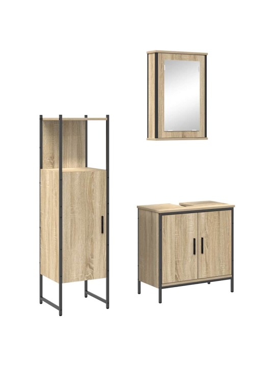 Vannas istabas mēbeļu komplekts 3 pcs brūna 60 x 30 x 60 cm