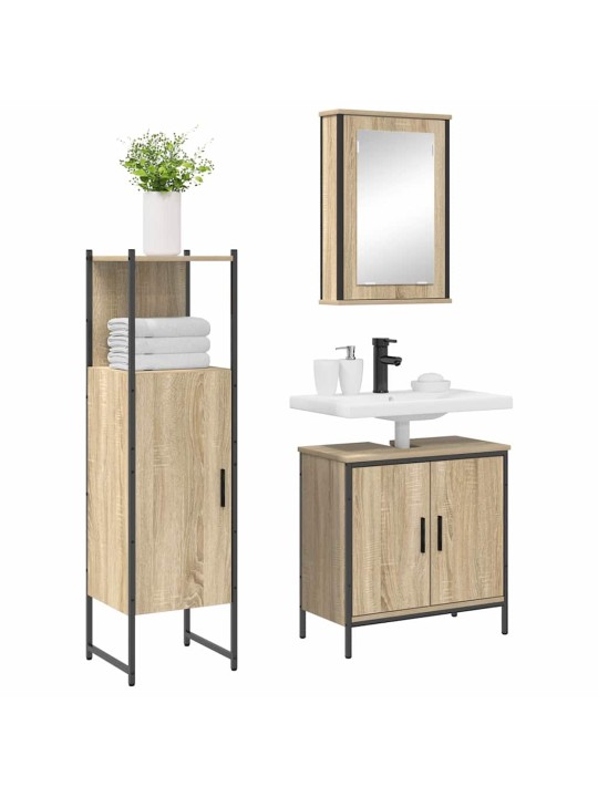Vannas istabas mēbeļu komplekts 3 pcs brūna 60 x 30 x 60 cm