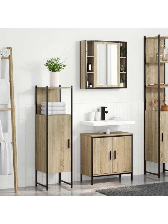 Vannas istabas mēbeļu komplekts 3 pcs brūna 60 x 30 x 60 cm