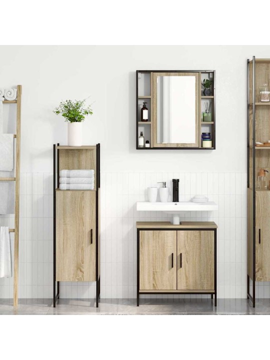Vannas istabas mēbeļu komplekts 3 pcs brūna 60 x 30 x 60 cm