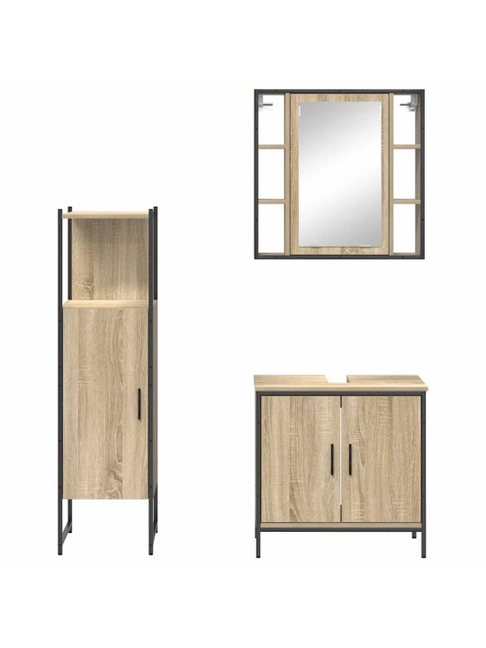 Vannas istabas mēbeļu komplekts 3 pcs brūna 60 x 30 x 60 cm