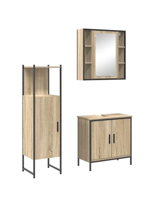 Vannas istabas mēbeļu komplekts 3 pcs brūna 60 x 30 x 60 cm