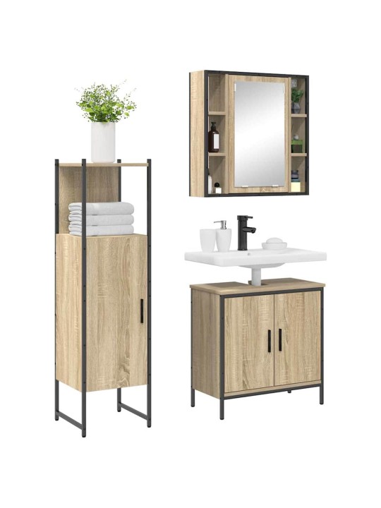 Vannas istabas mēbeļu komplekts 3 pcs brūna 60 x 30 x 60 cm