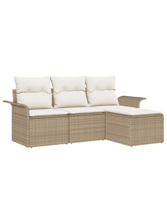 Dārza dīvānu komplekts 4 pcs bēša 55 x 55 x 37cm poliratāns