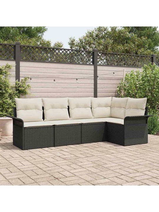 Dārza dīvānu komplekts ar spilvenu 5 pcs 242.5 x 132.5 x 85 cm