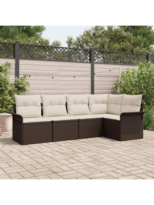 Dārza dīvānu komplekts ar spilvenu 5 pcs 242.5 x 132.5 x 85 cm