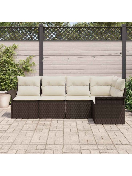 Dārza dīvānu komplekts ar spilvenu 5 pcs 242.5 x 132.5 x 85 cm