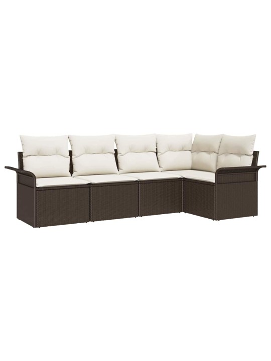Dārza dīvānu komplekts ar spilvenu 5 pcs 242.5 x 132.5 x 85 cm