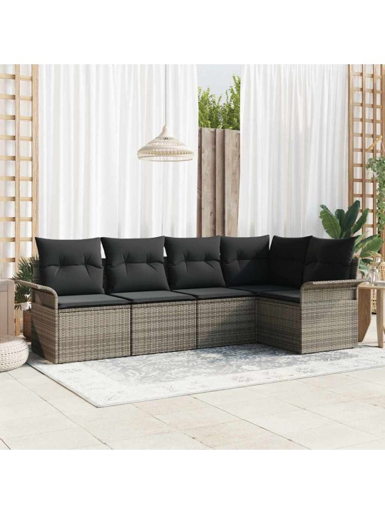 Dārza dīvānu komplekts ar spilvenu 5 pcs 242.5 x 132.5 x 85 cm