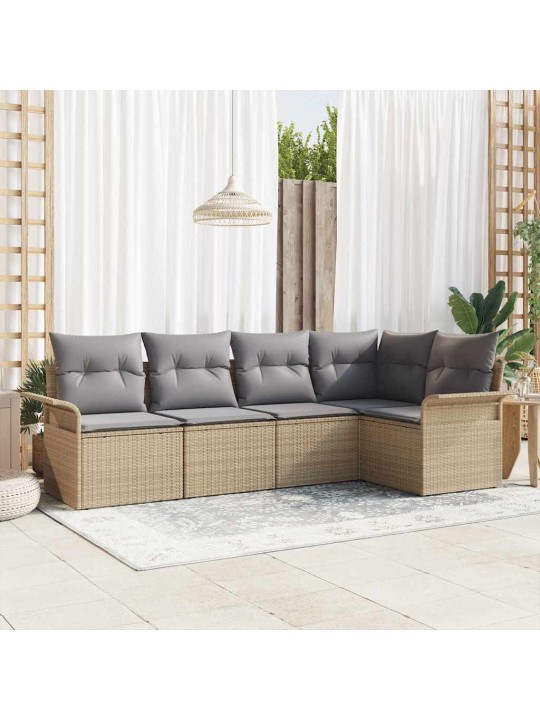 Dārza dīvānu komplekts ar spilvenu 5 pcs 242.5 x 132.5 x 85 cm