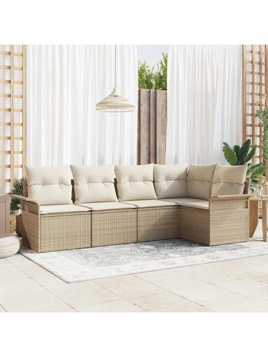 Dārza dīvānu komplekts ar spilvenu 5 pcs 242.5 x 132.5 x 85 cm