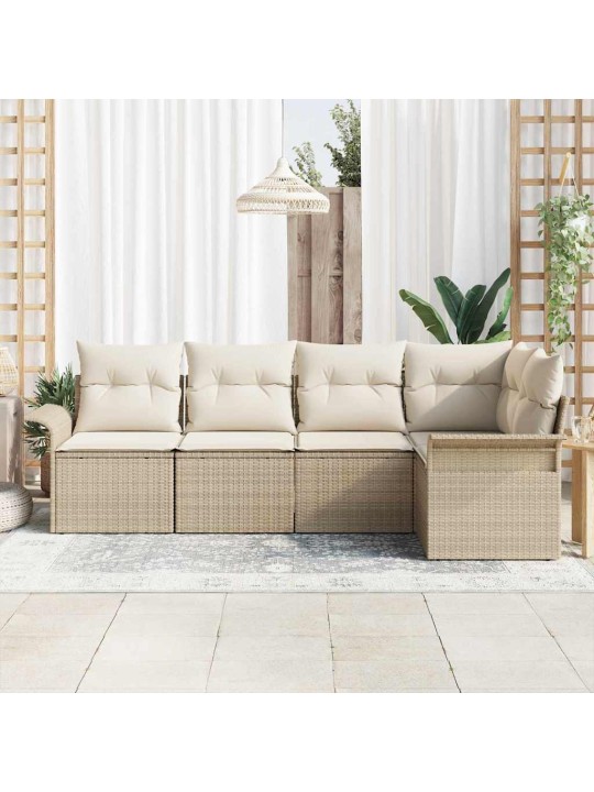 Dārza dīvānu komplekts ar spilvenu 5 pcs 242.5 x 132.5 x 85 cm