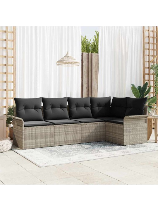 Dārza dīvānu komplekts ar spilvenu 5 pcs 242.5 x 132.5 x 85 cm