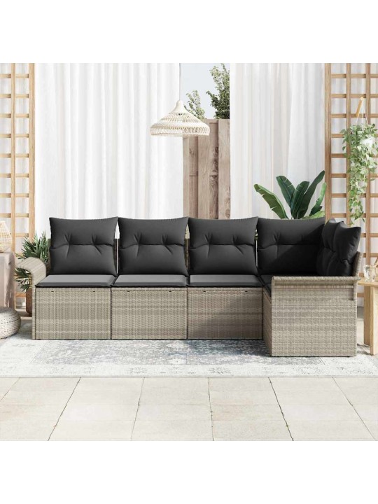Dārza dīvānu komplekts ar spilvenu 5 pcs 242.5 x 132.5 x 85 cm