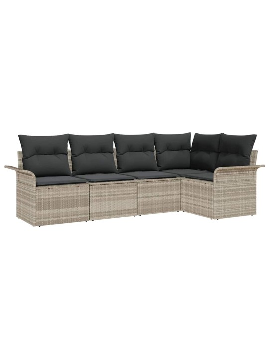 Dārza dīvānu komplekts ar spilvenu 5 pcs 242.5 x 132.5 x 85 cm