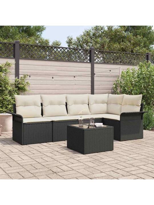 Dārza dīvānu komplekts ar spilvenu 6 pcs 242.5 x 132.5 x 85 cm
