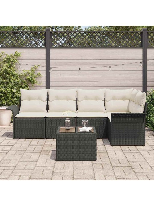 Dārza dīvānu komplekts ar spilvenu 6 pcs 242.5 x 132.5 x 85 cm