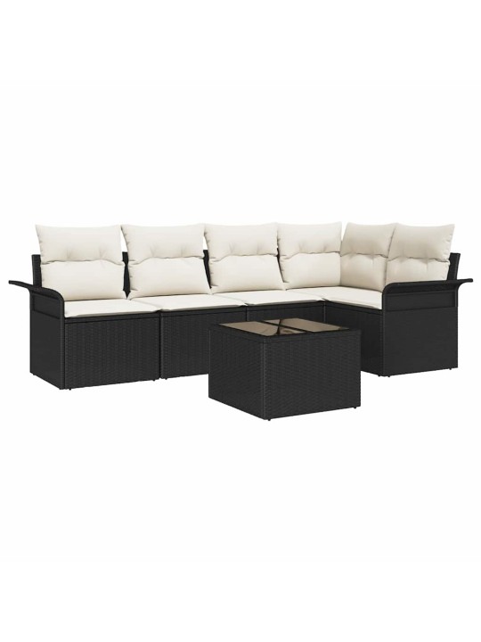 Dārza dīvānu komplekts ar spilvenu 6 pcs 242.5 x 132.5 x 85 cm
