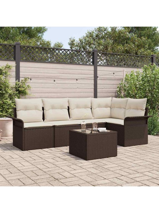 Dārza dīvānu komplekts ar spilvenu 6 pcs 242.5 x 132.5 x 85 cm
