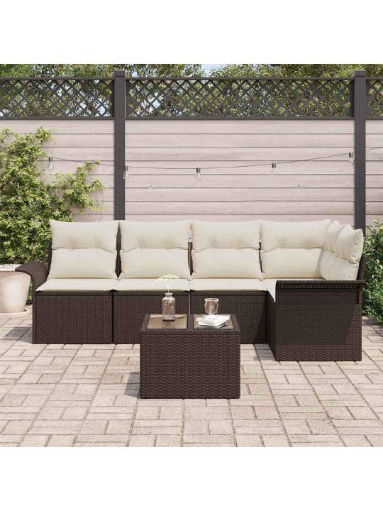 Dārza dīvānu komplekts ar spilvenu 6 pcs 242.5 x 132.5 x 85 cm