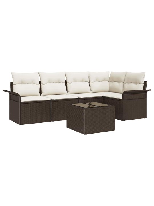 Dārza dīvānu komplekts ar spilvenu 6 pcs 242.5 x 132.5 x 85 cm
