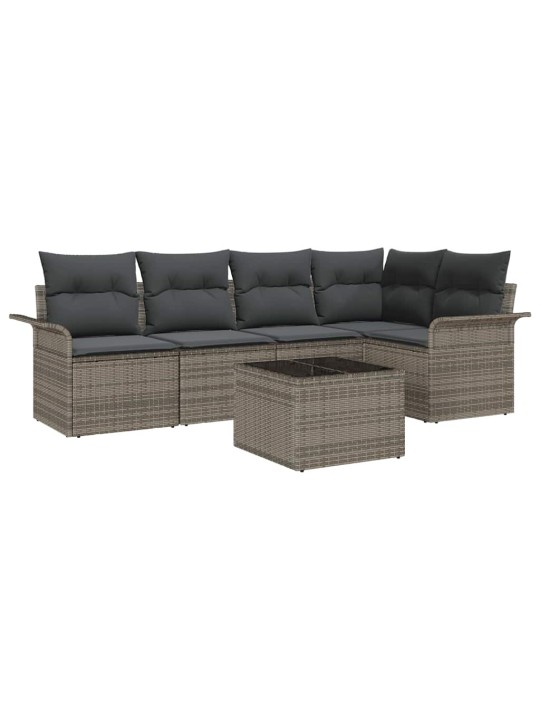 Dārza dīvānu komplekts ar spilvenu 6 pcs 242.5 x 132.5 x 85 cm