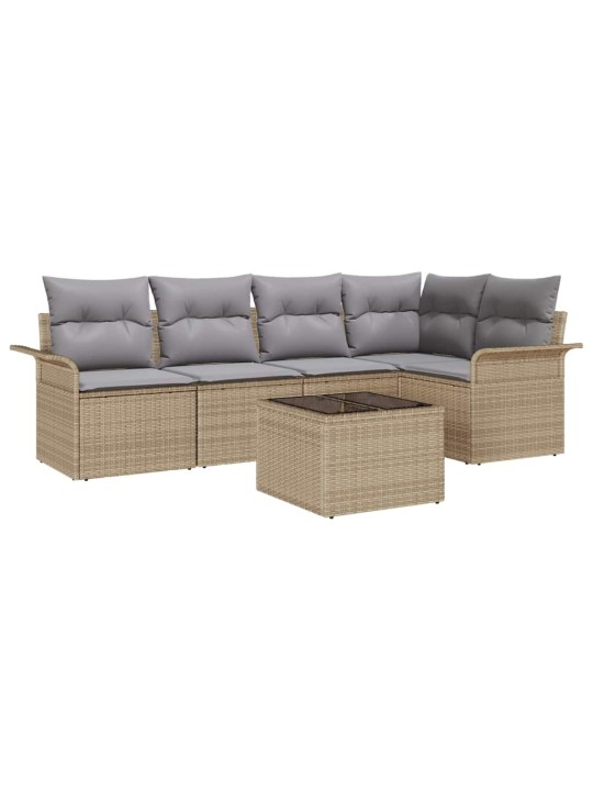 Dārza dīvānu komplekts ar spilvenu 6 pcs 242.5 x 132.5 x 85 cm