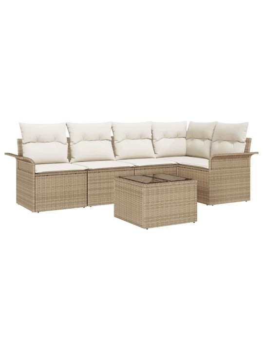 Dārza dīvānu komplekts ar spilvenu 6 pcs 242.5 x 132.5 x 85 cm