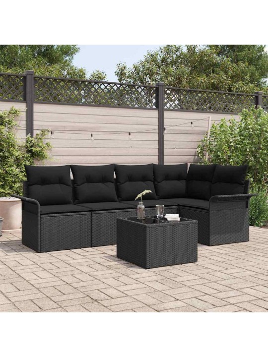Dārza dīvānu komplekts ar spilvenu 6 pcs 242.5 x 132.5 x 85 cm
