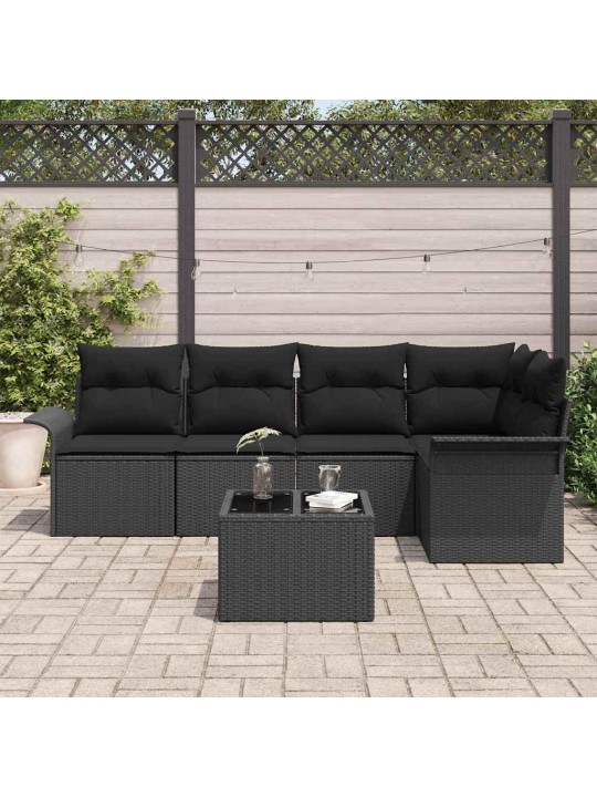 Dārza dīvānu komplekts ar spilvenu 6 pcs 242.5 x 132.5 x 85 cm