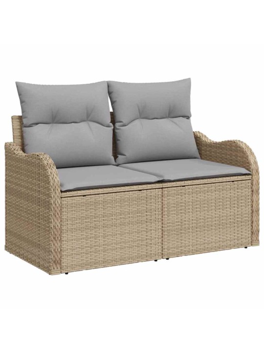 Dārza dīvānu komplekts ar spilvenu 7 pcs bēša 55 x 55 x 37 cm