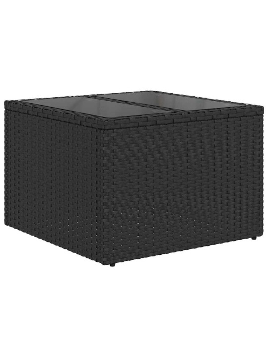 Dārza dīvānu komplekts 8 pcs melna 55 x 55 x 37 cm poliratāns