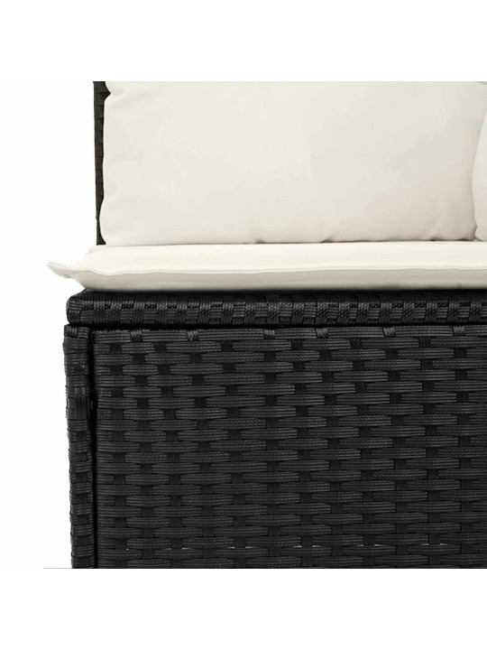 Dārza dīvānu komplekts 8 pcs melna 55 x 55 x 37 cm poliratāns