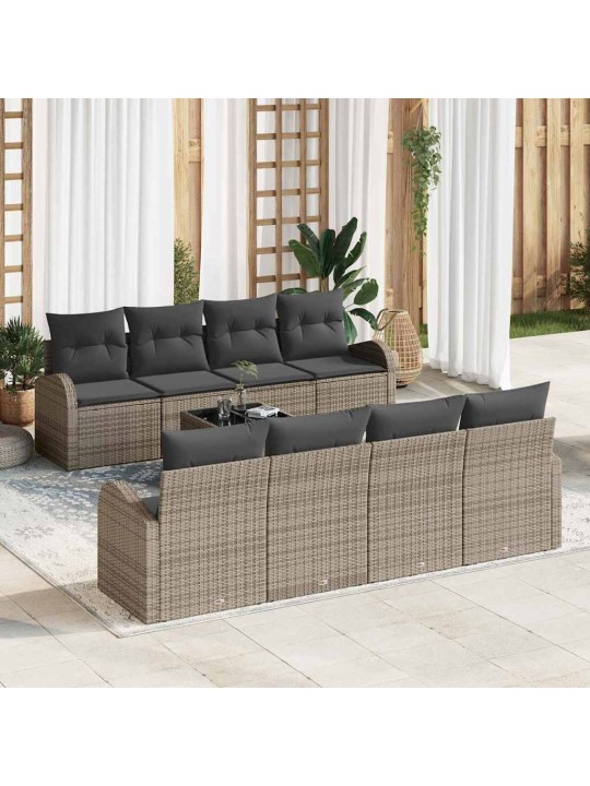 Dārza dīvānu komplekts 7 pcs pelēks un tumši pelēks