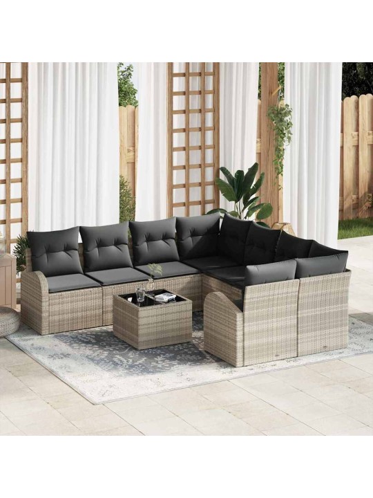 Dārza dīvānu komplekts 9 pcs 55 x 55 x 37 cm poliratāns